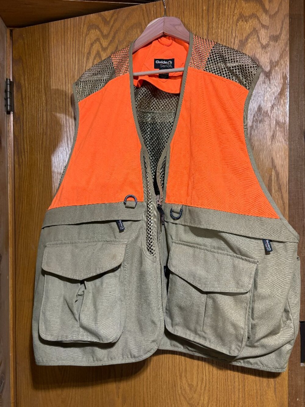 Guide Series Hunting Vest Men's 2XL Heavy Duty Khaki & Blaze Orange